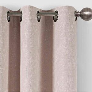 Elegant Pink & Silver Curtain Panels